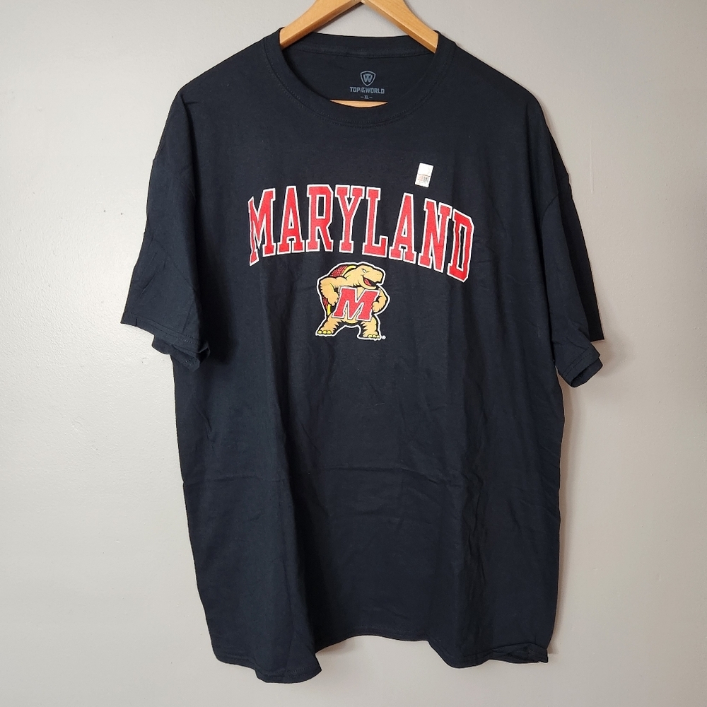 3/$25 Top Of The World Maryland Terrapins Graphic Black T-Shirt Adult XL NWOT